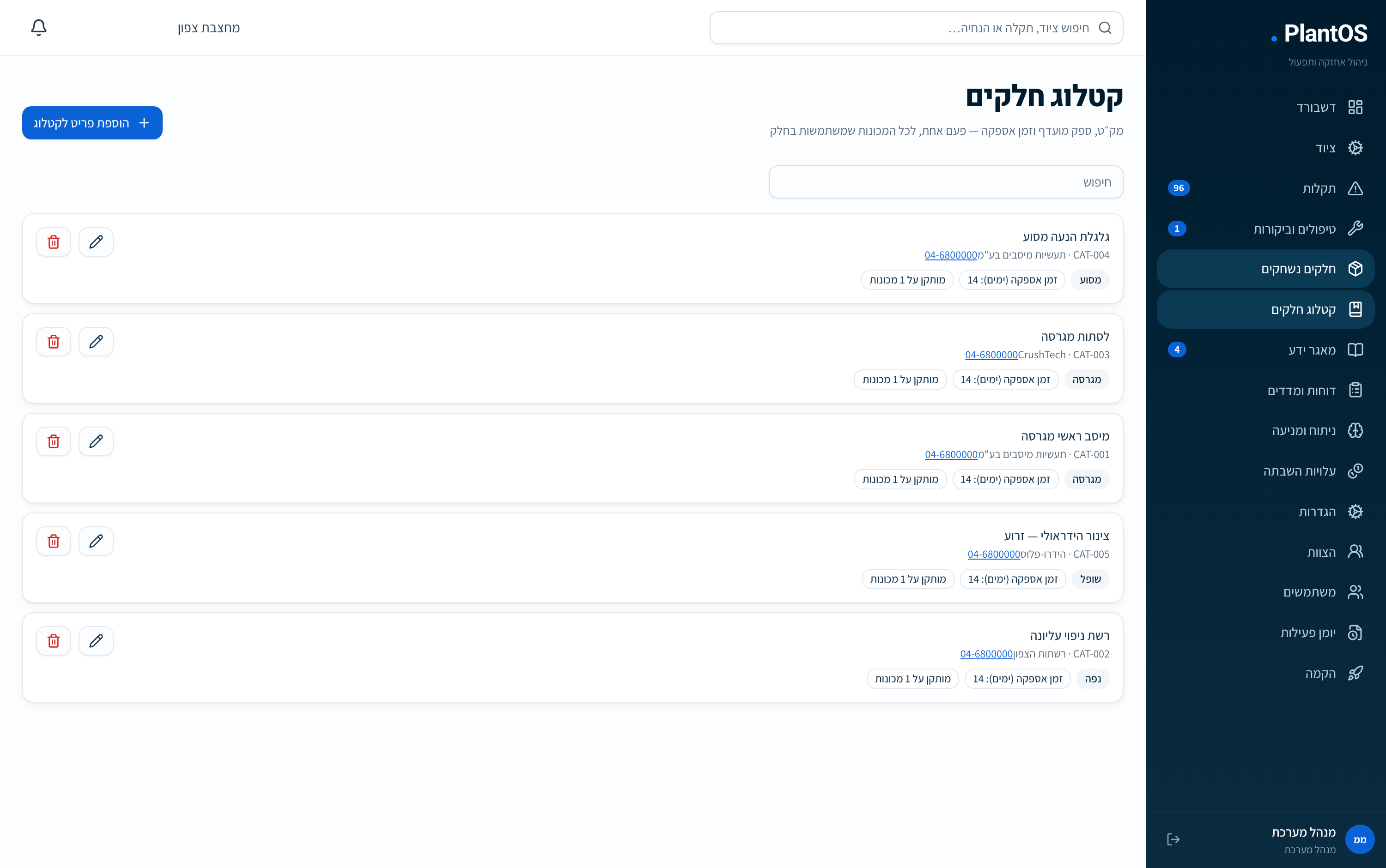 קטלוג חלקים